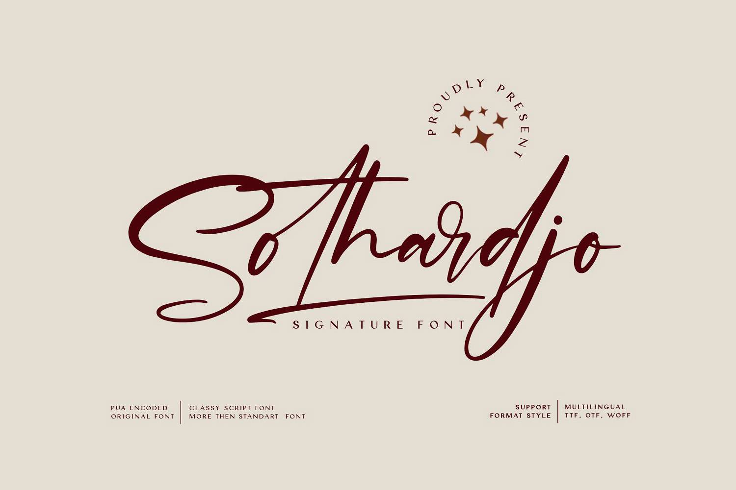 Sothardjo Font sample