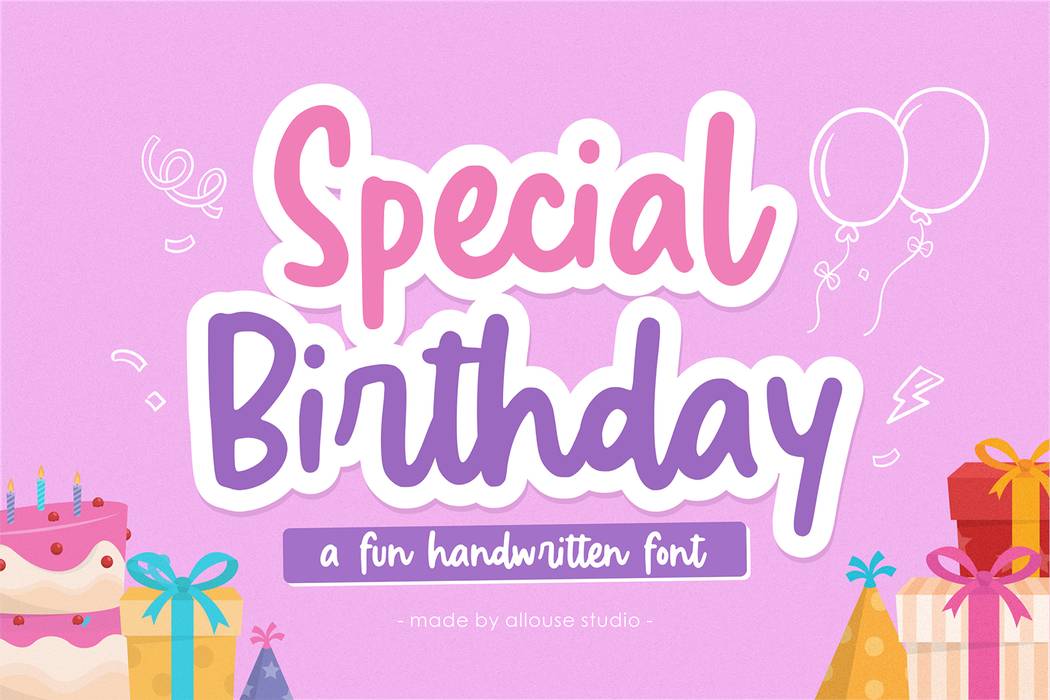 Special Birthday Font sample