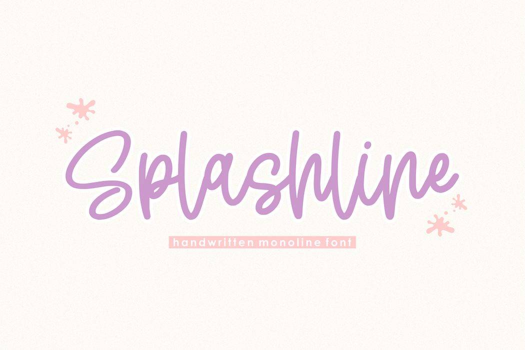 Splashline Font sample