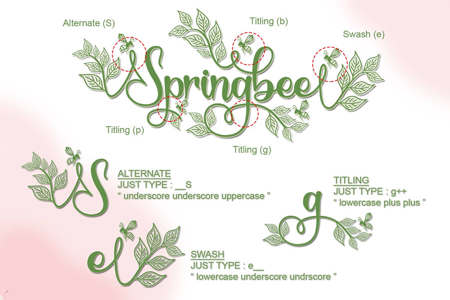 Springbee Font sample