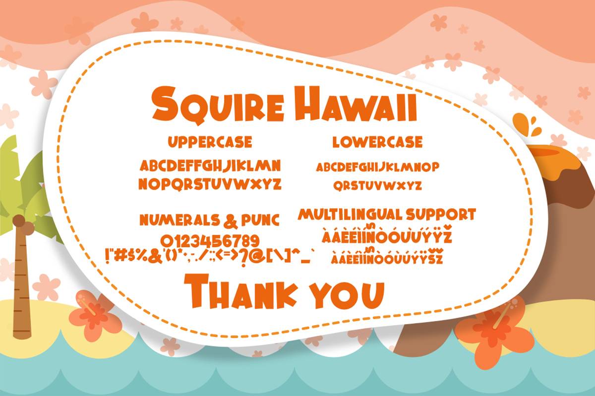 Squire Hawaii Font sample