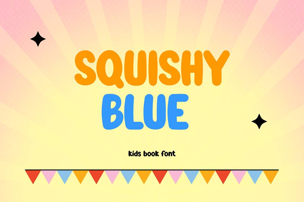 Squishy Blue Font sample