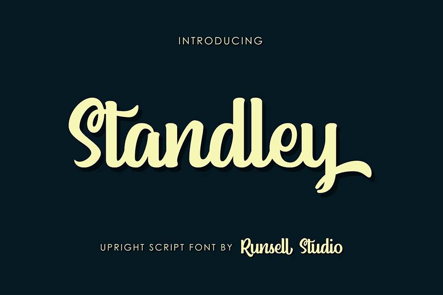Standley Upright Script Font sample