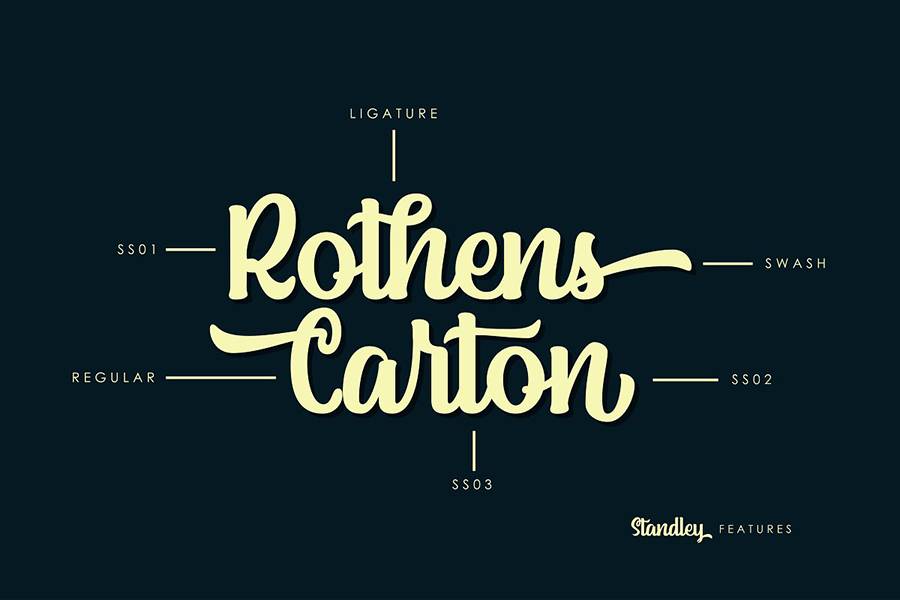 Standley Upright Script Font sample