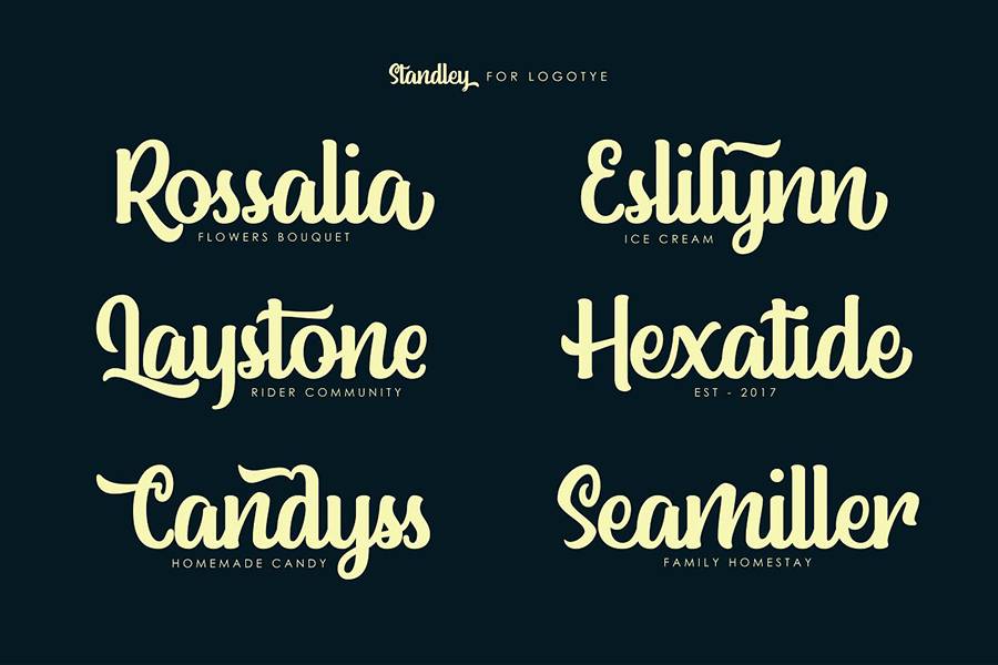 Standley Upright Script Font sample