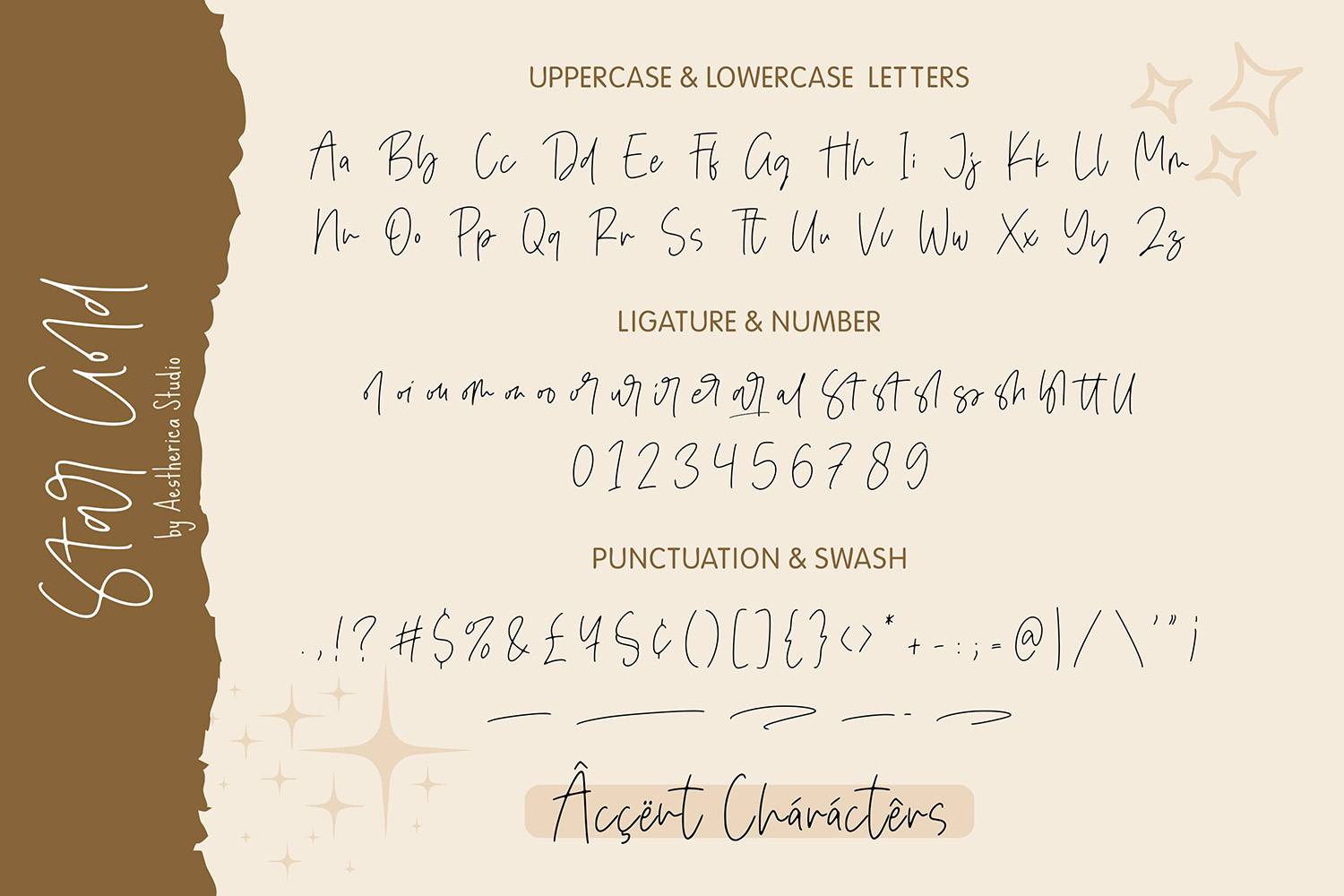 Star Gold Font sample