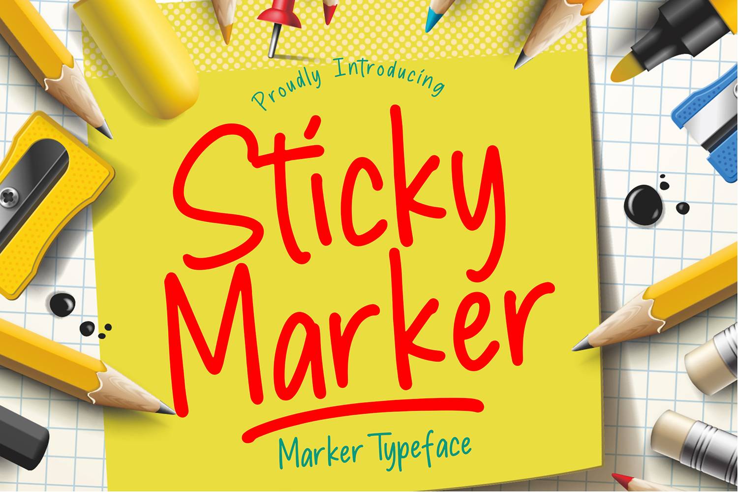 Sticky Marker Font sample