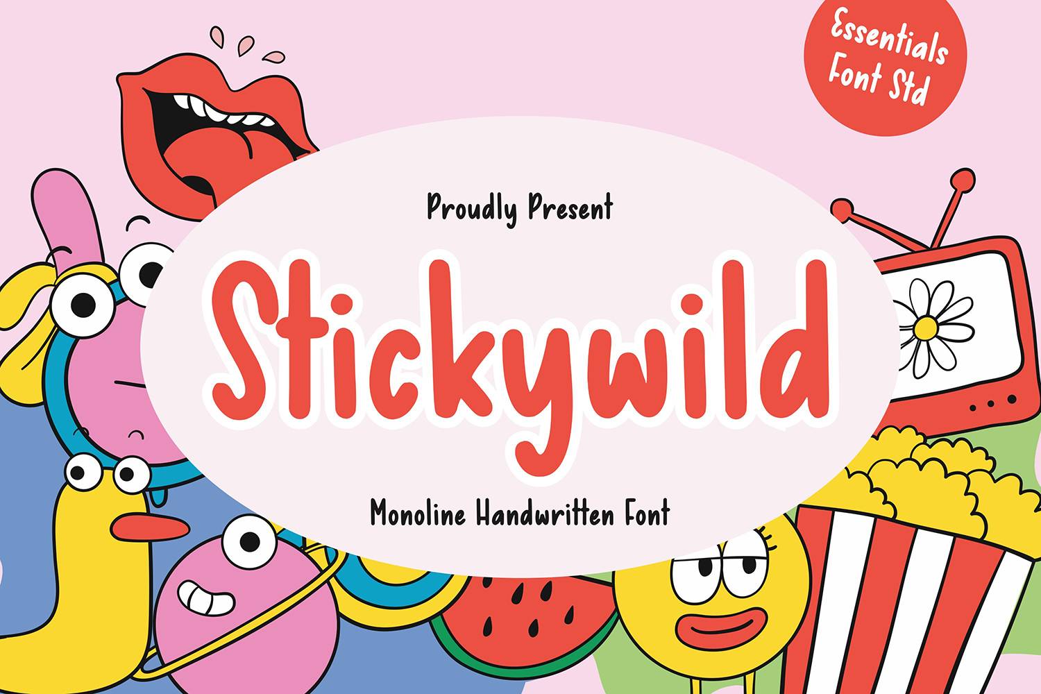 Stickywild Font sample