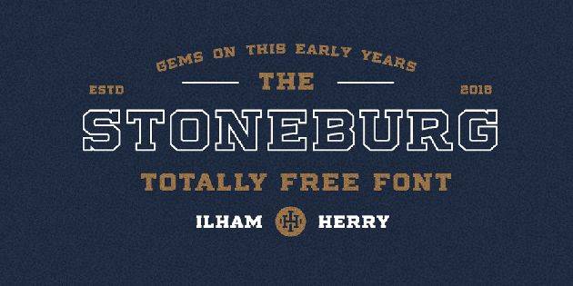 Stoneburg Block Font sample