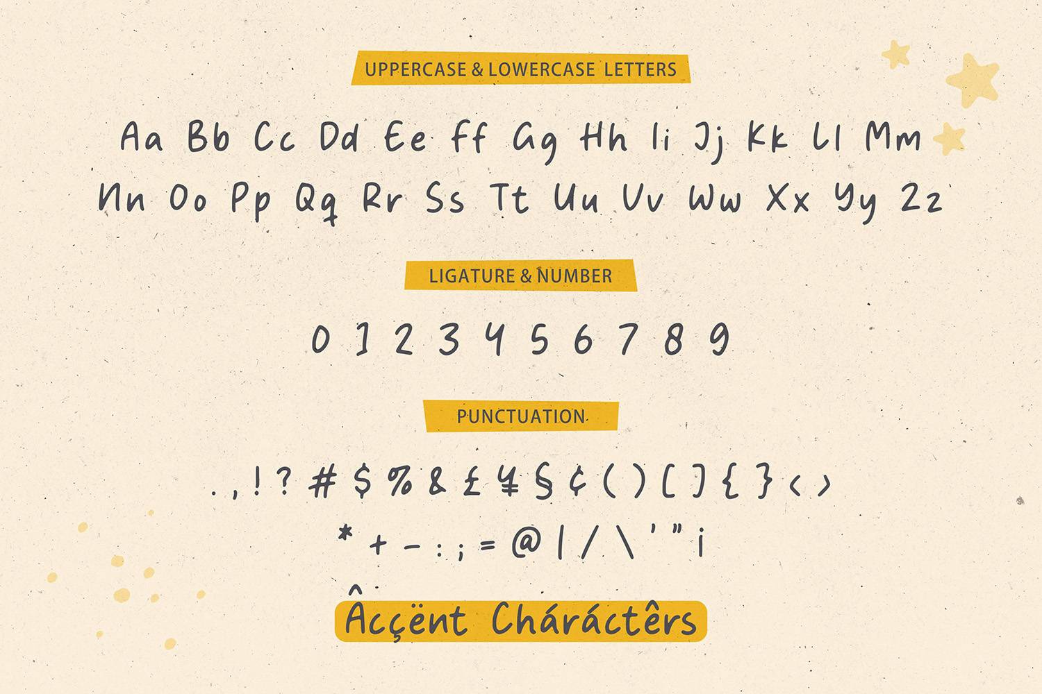 Stories Font sample