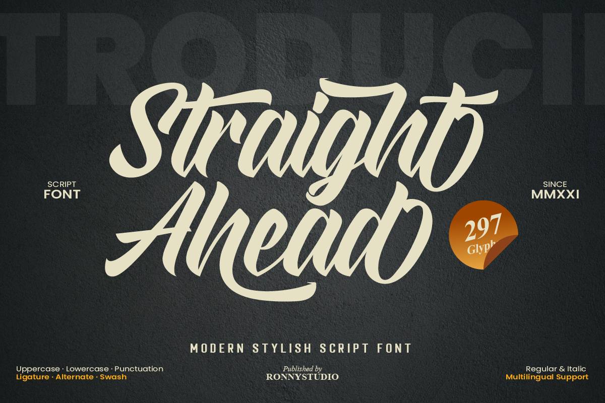 Straight Ahead Font sample
