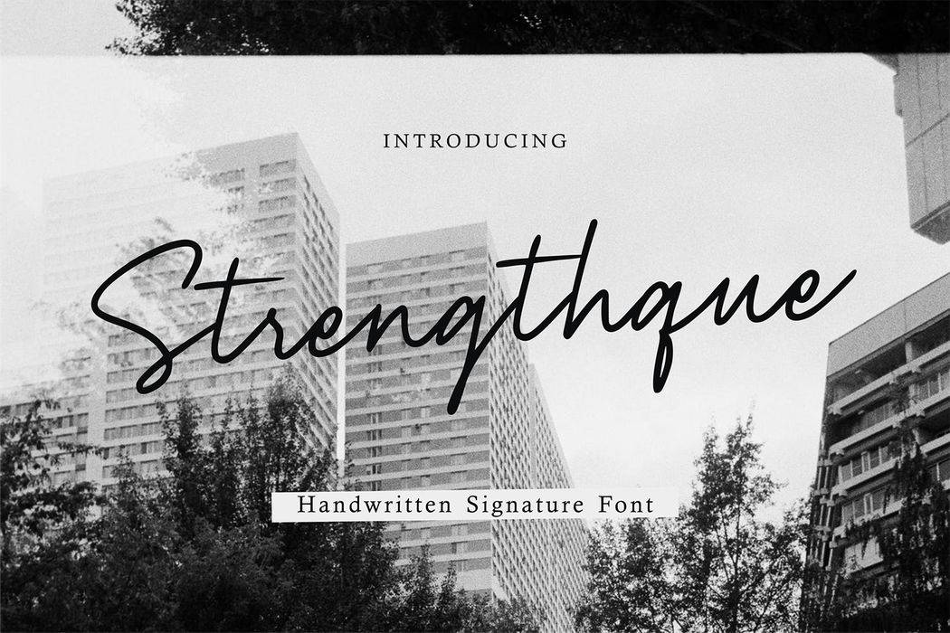 Strenghtque Font sample