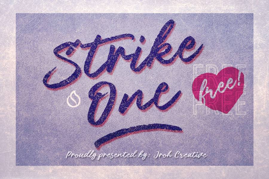 Strike One Script Font sample