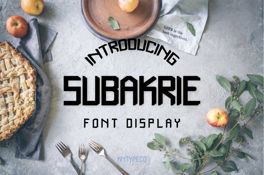 Subakrie Font sample