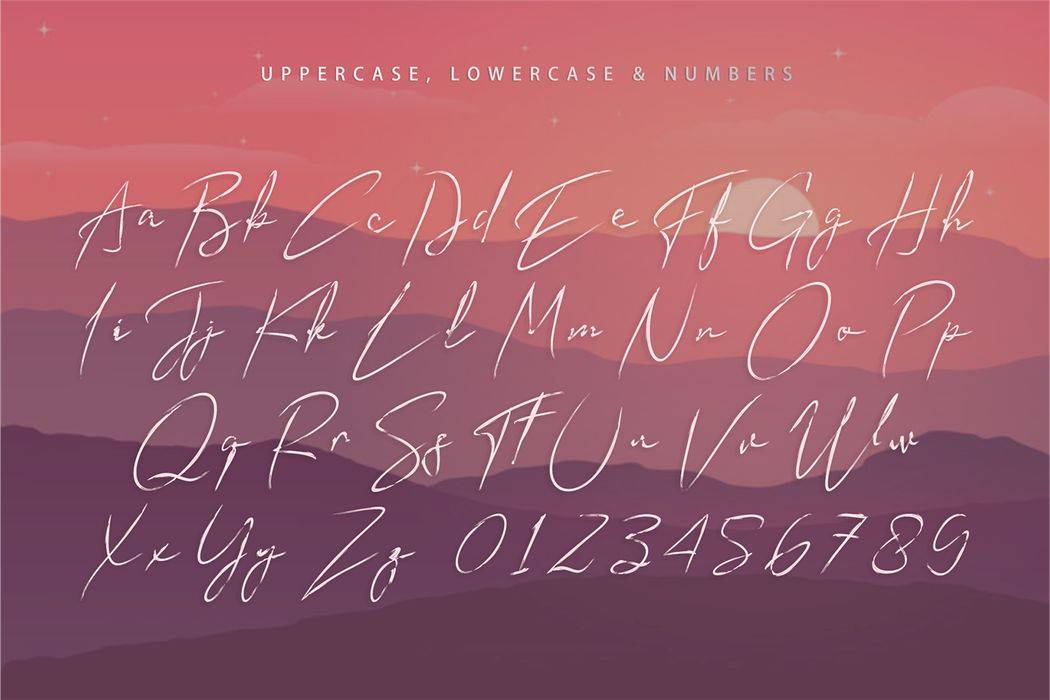 Sun Brush Font sample