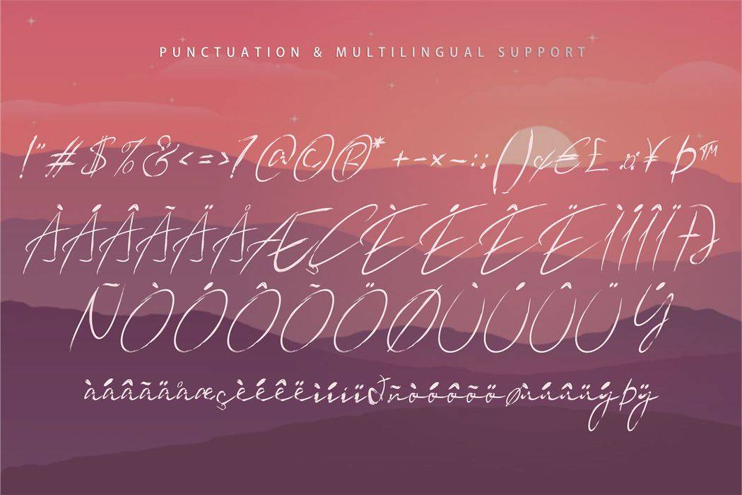 Sun Brush Font sample