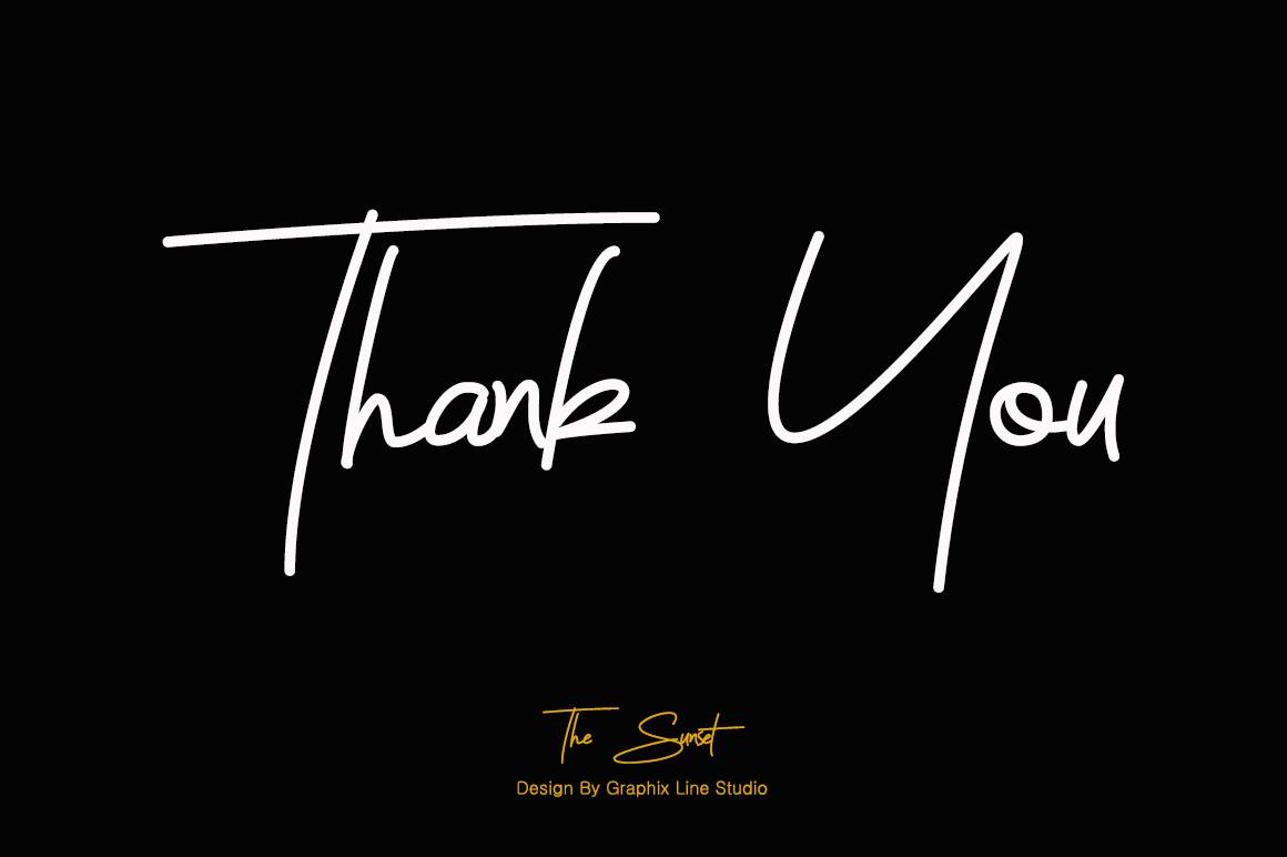Sunset Signature Font Demo sample