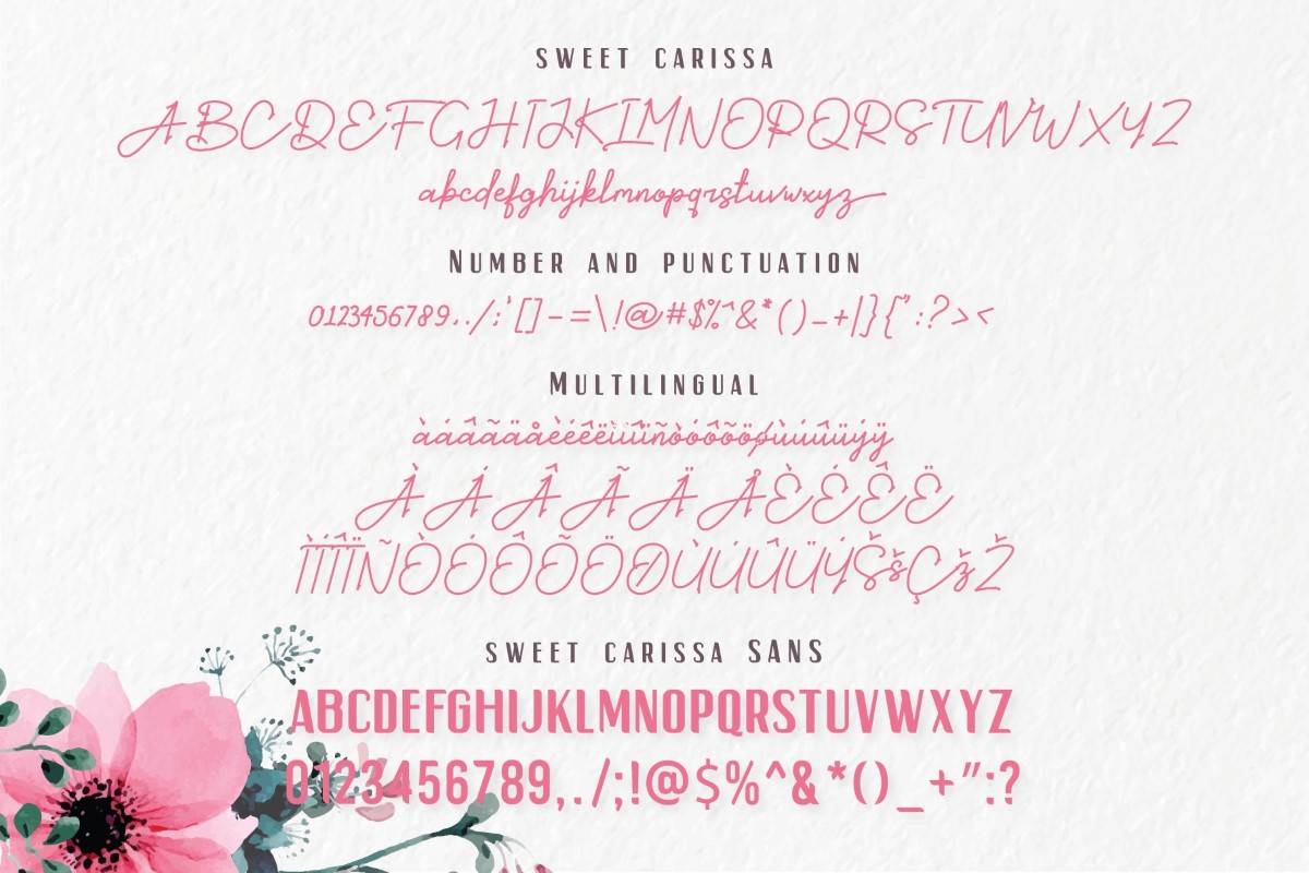 Sweet Carissa Font sample