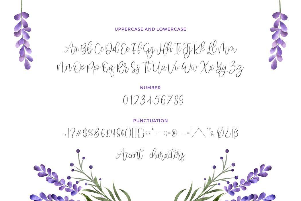Sweet Lavender Font sample