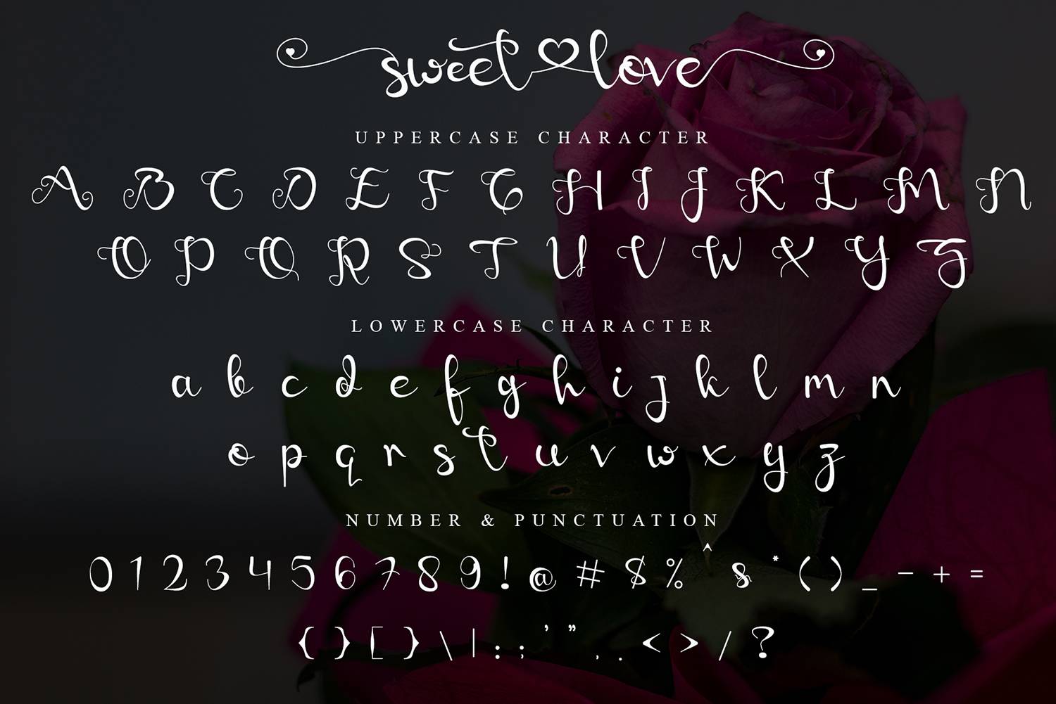 Sweetlove Font sample