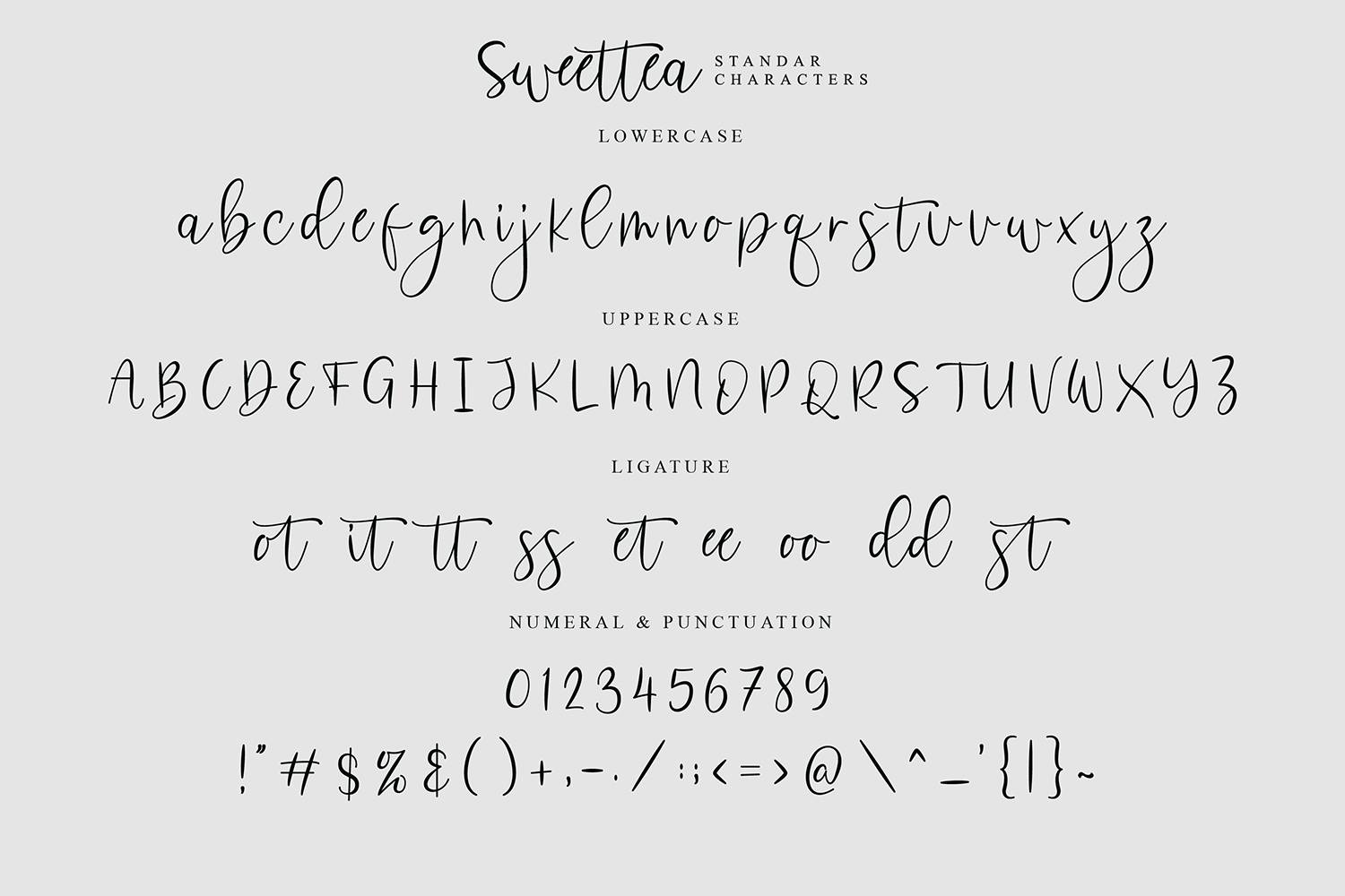 Sweettea Font sample
