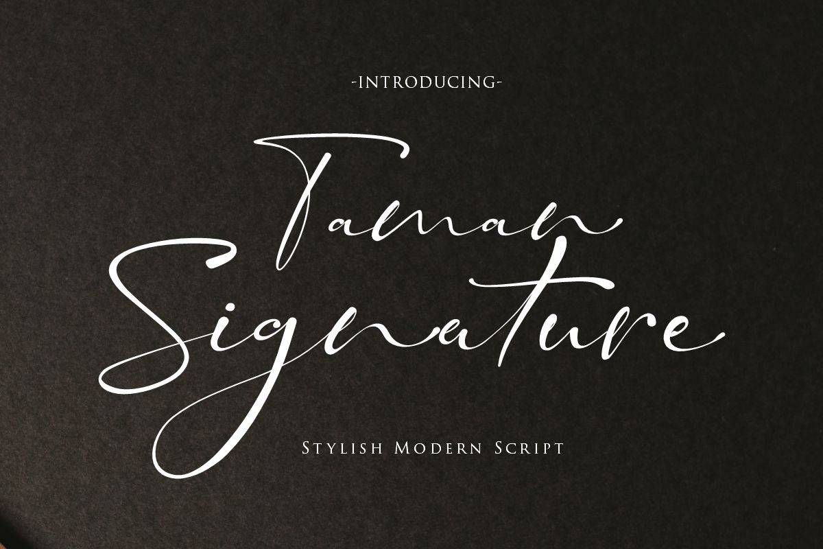 Taman Signature Font sample