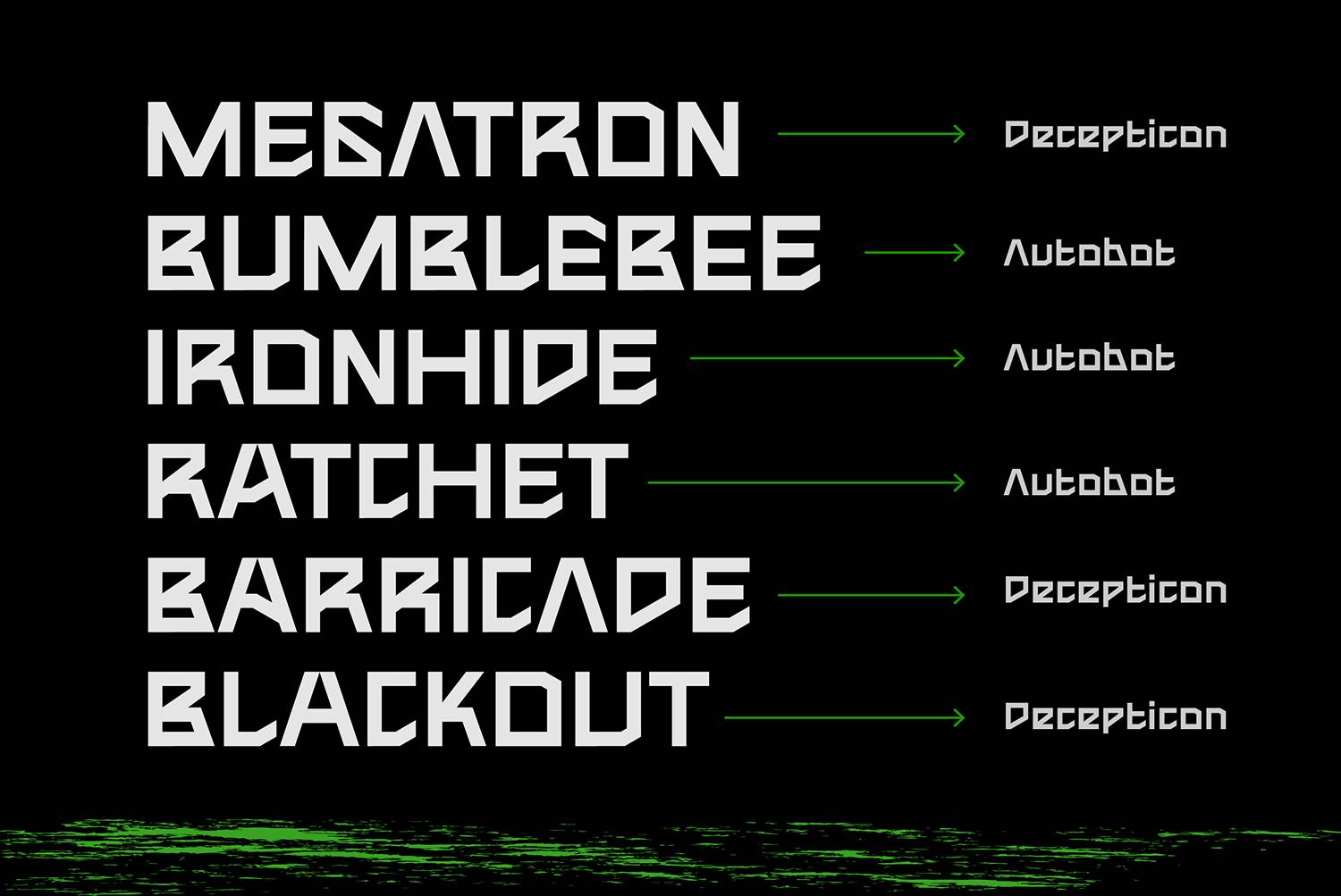 Teroxia Font sample