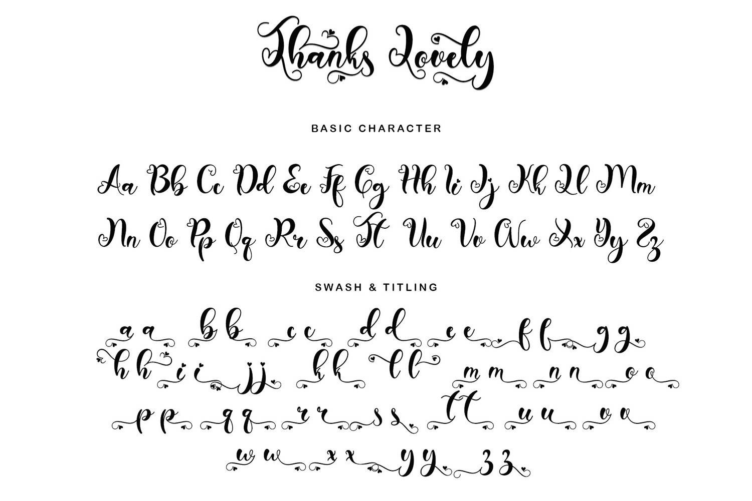 Thanks Lovely Font sample