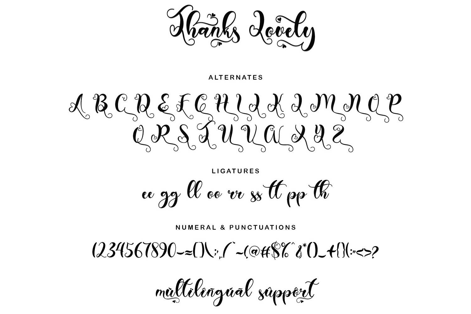 Thanks Lovely Font sample