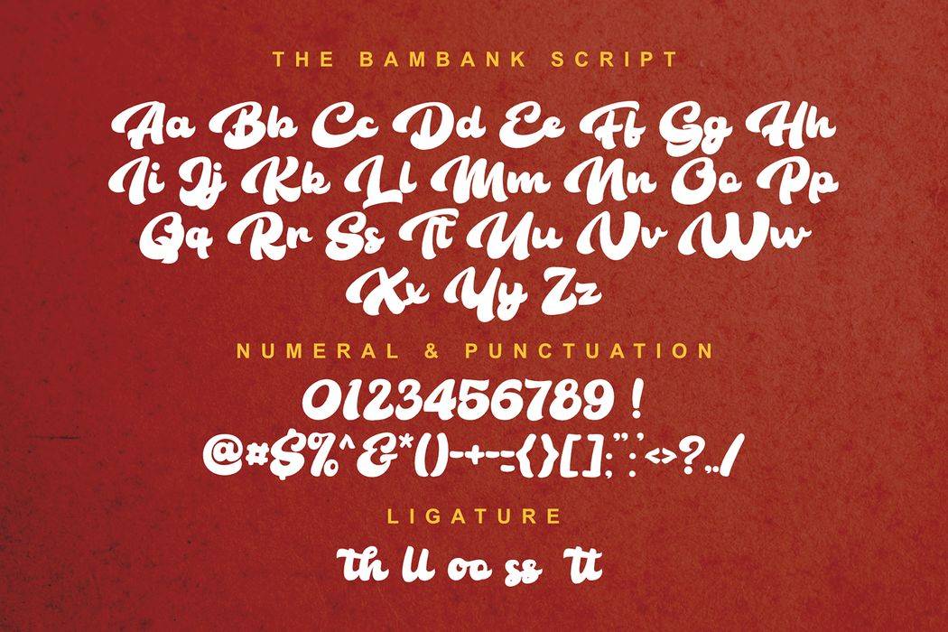 The Bambank Font sample