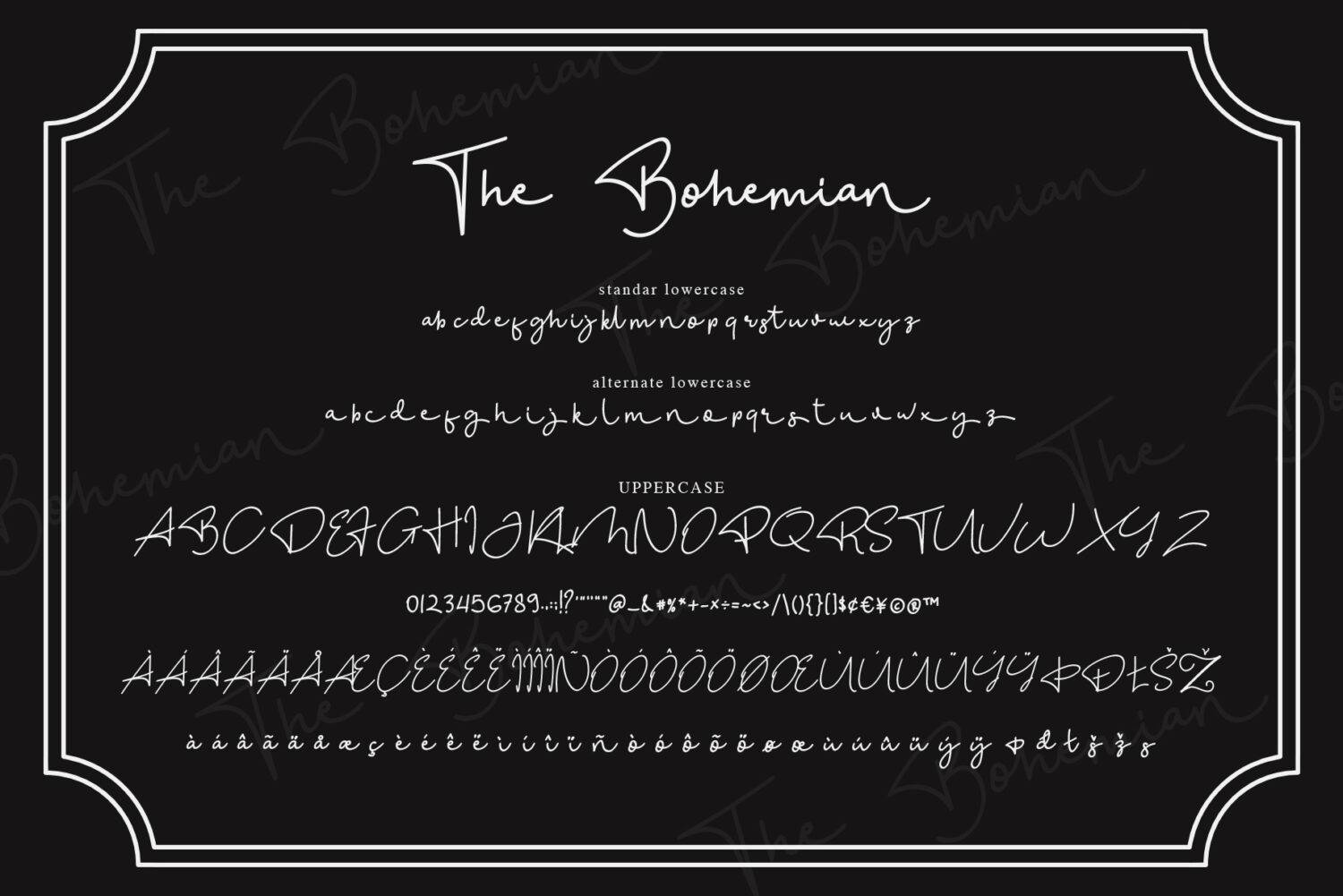 The Bohemian Font sample