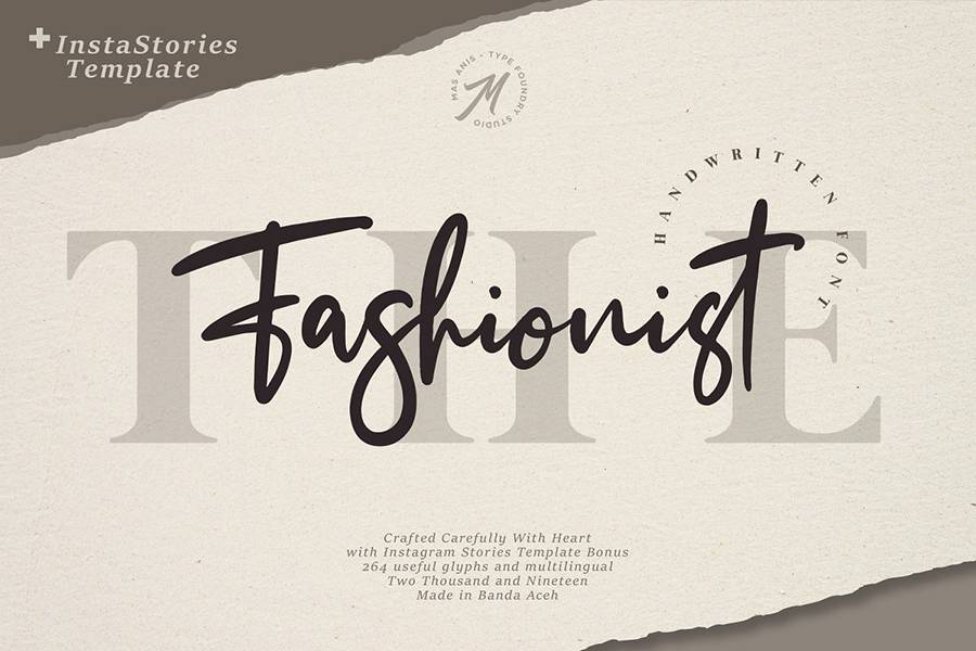 The Fashionist Script Font sample