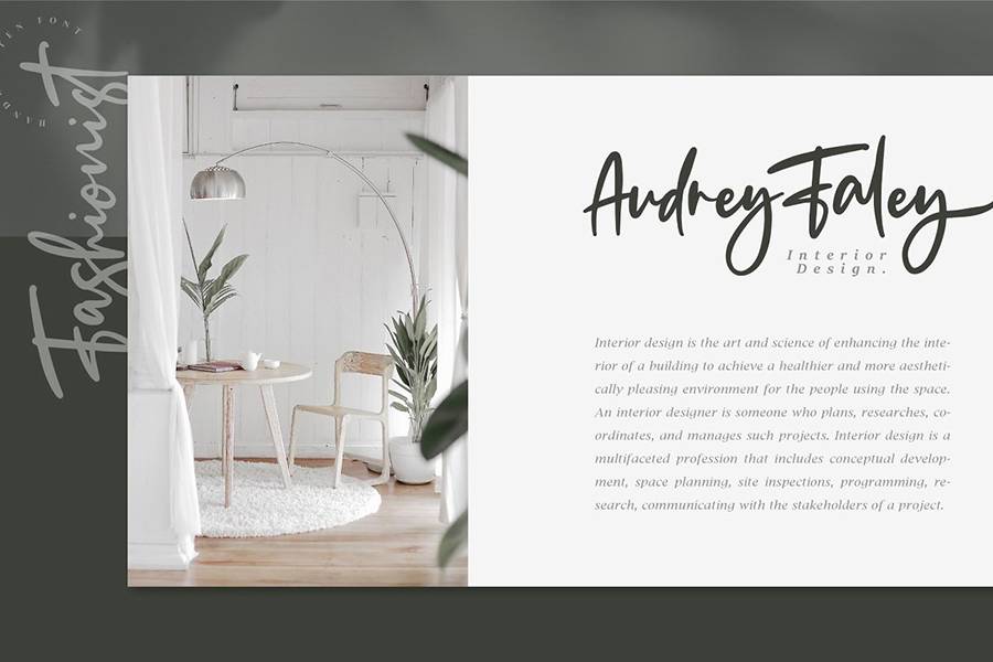 The Fashionist Script Font sample