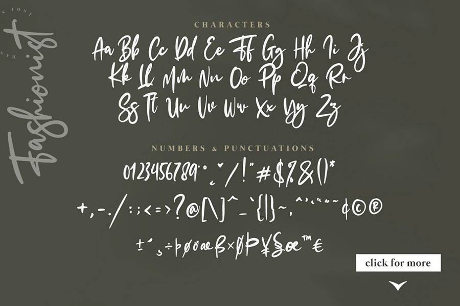 The Fashionist Script Font sample