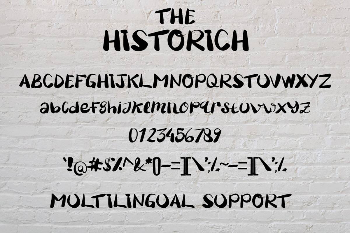 The Historich Font sample