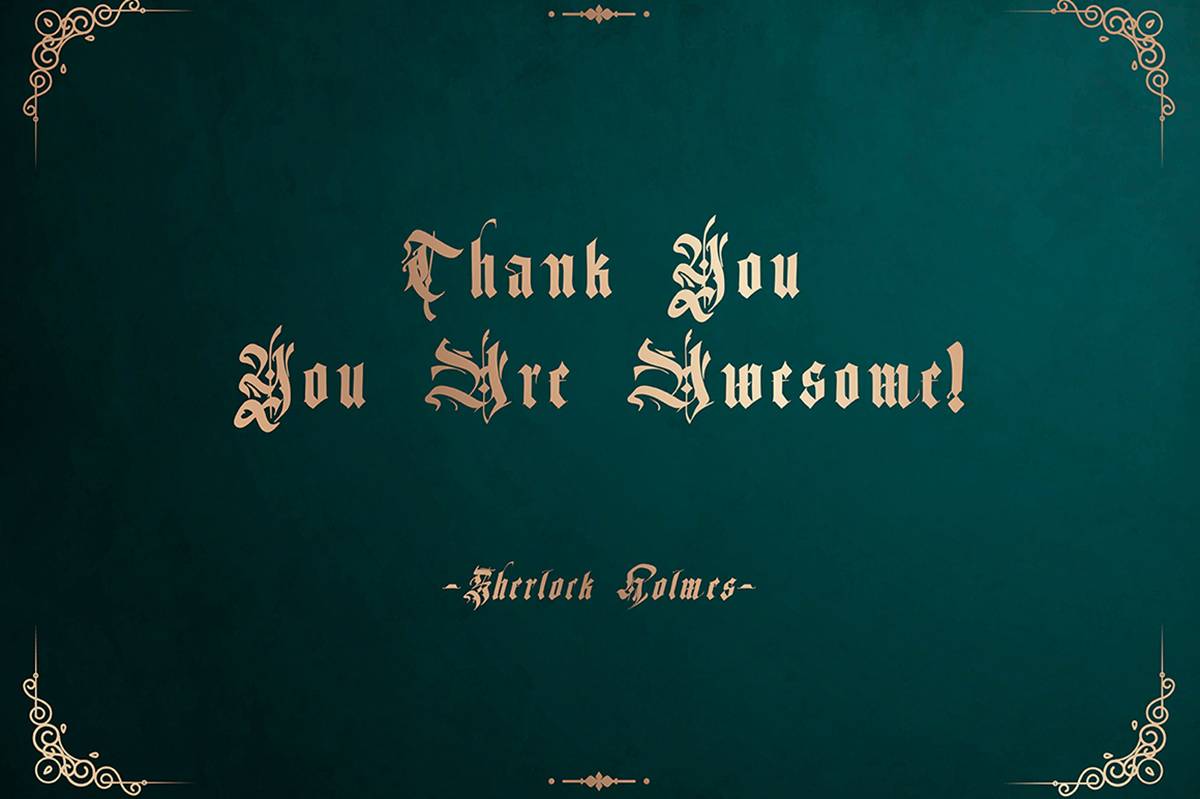 The Moriarty Font sample