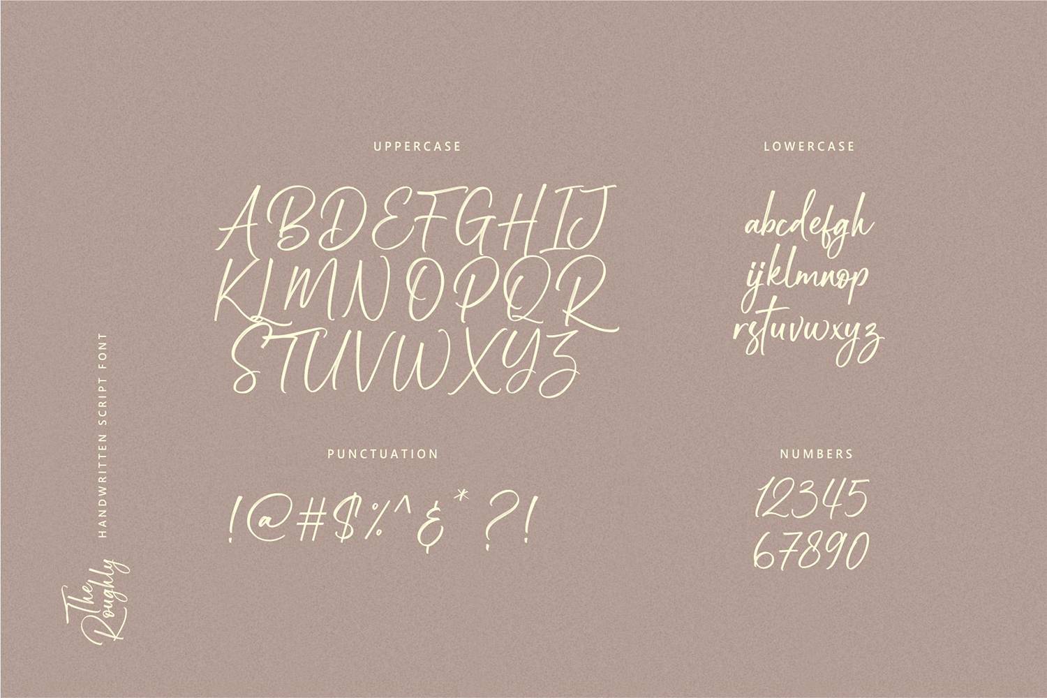The Roughly Script Font sample