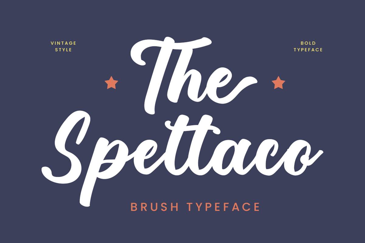The Spettaco Font sample