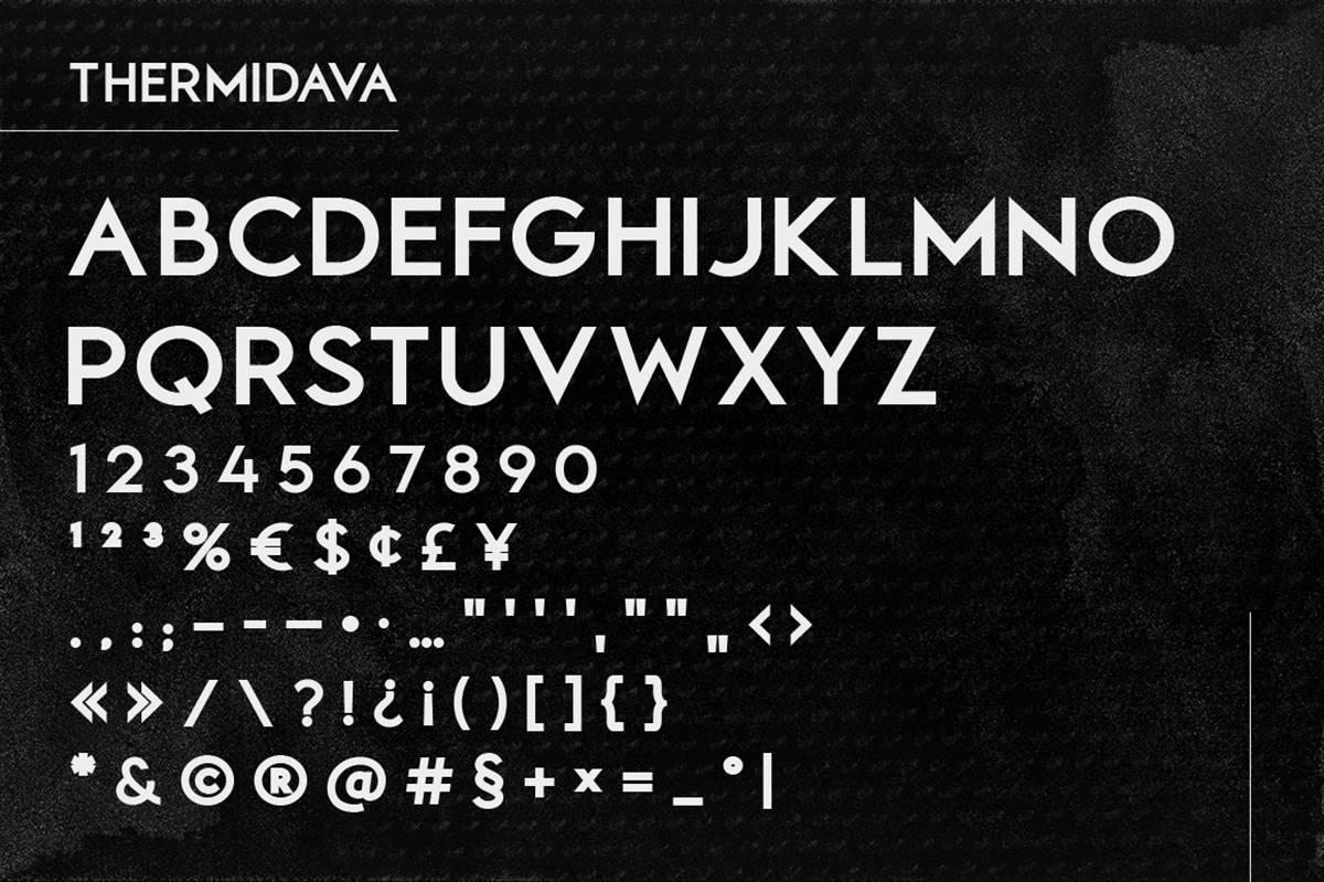 Thermindava Font sample