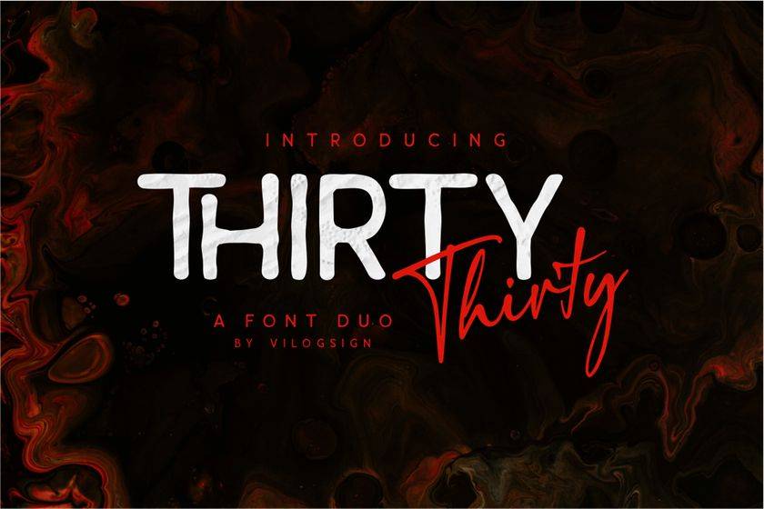 Thirty Font sample