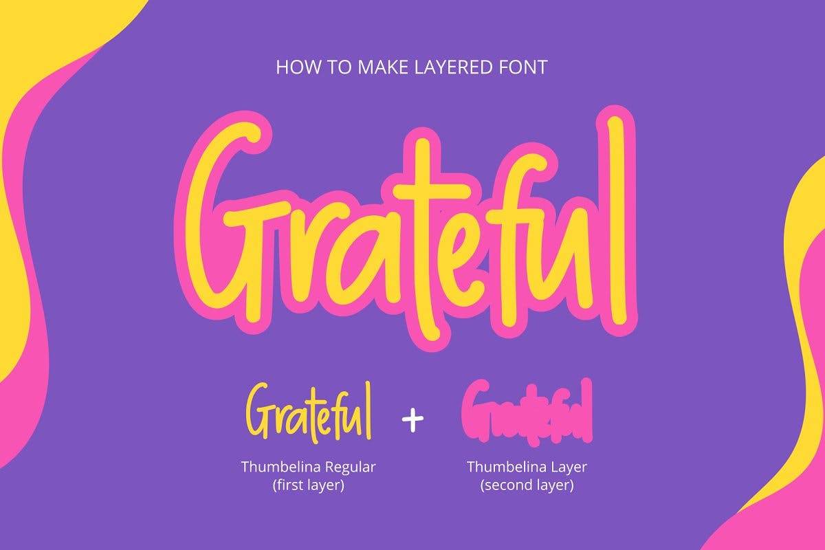 Thumbelina Handwritten Font sample