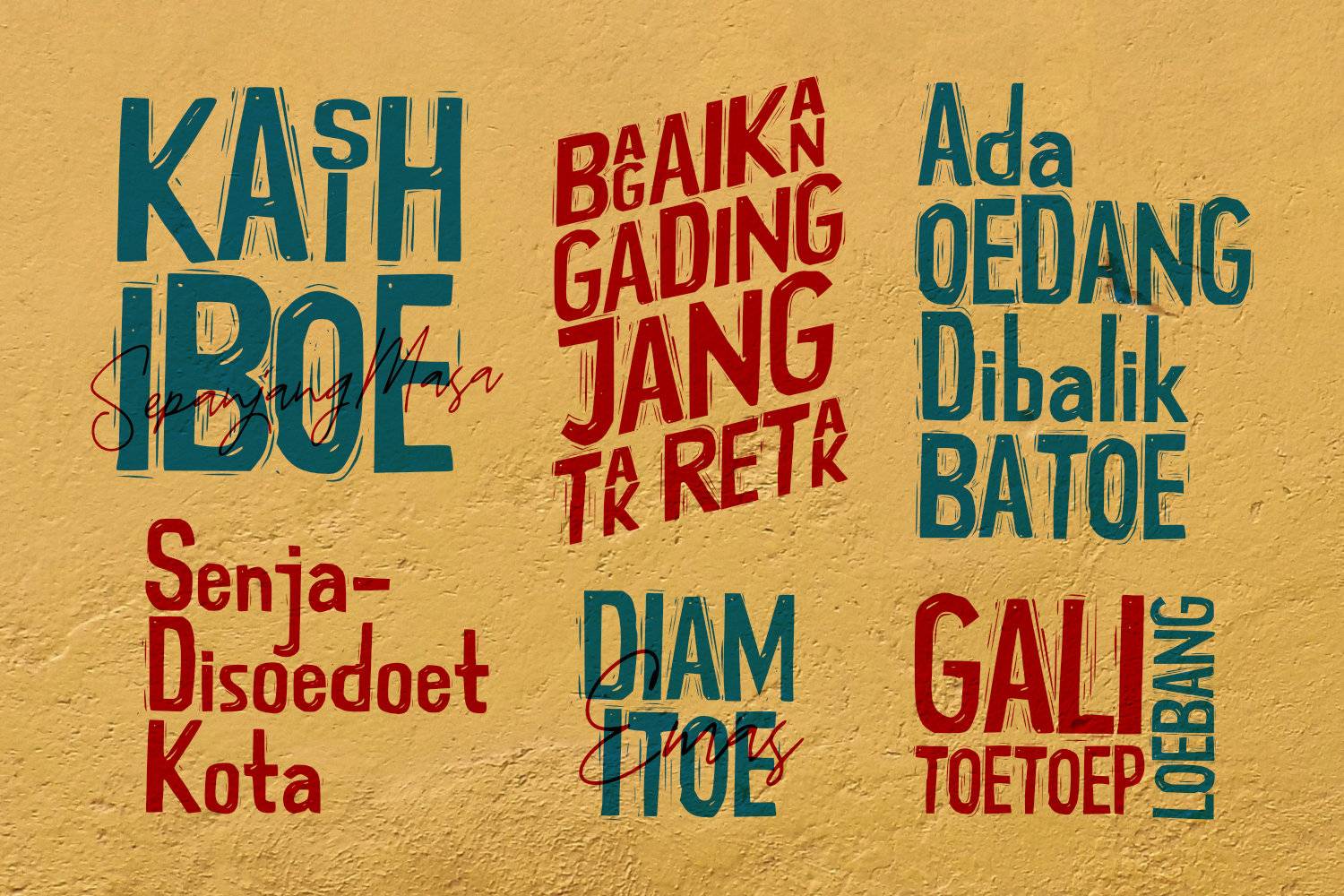 Tjoekil Kajoe Font sample