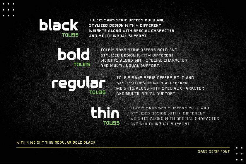 Toleis Font sample