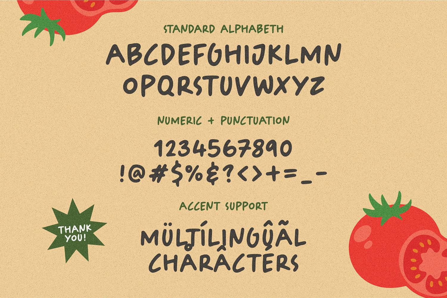 Tomatoes Cake Font sample