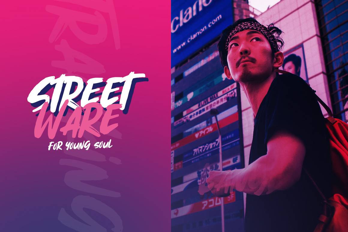 Tracking Brush Font sample