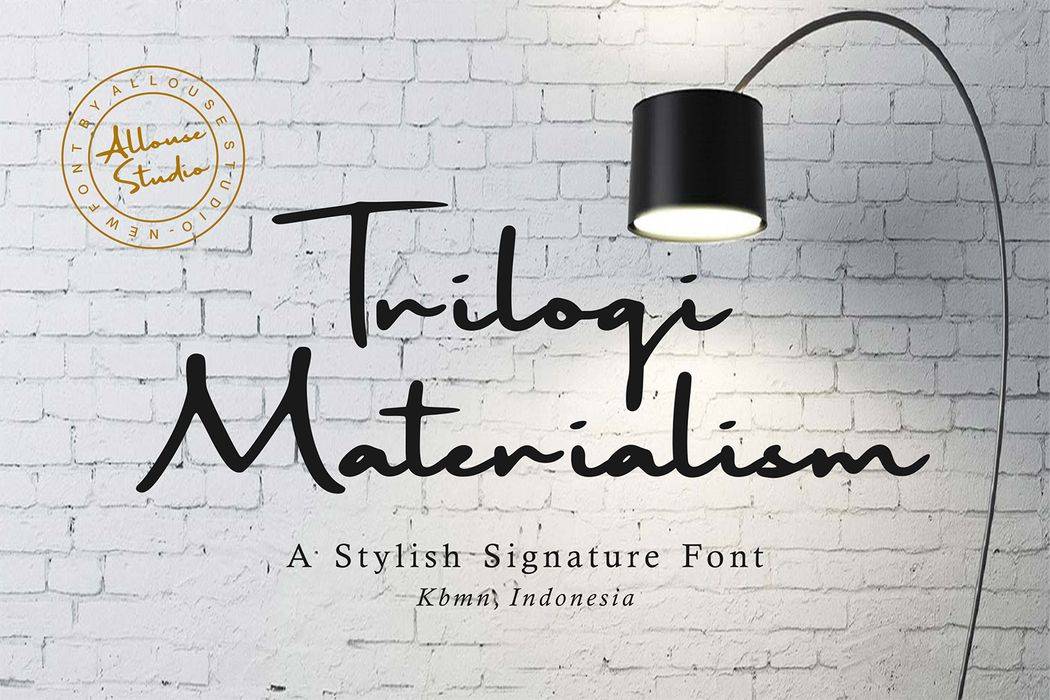 Trilogi Materialism Font sample