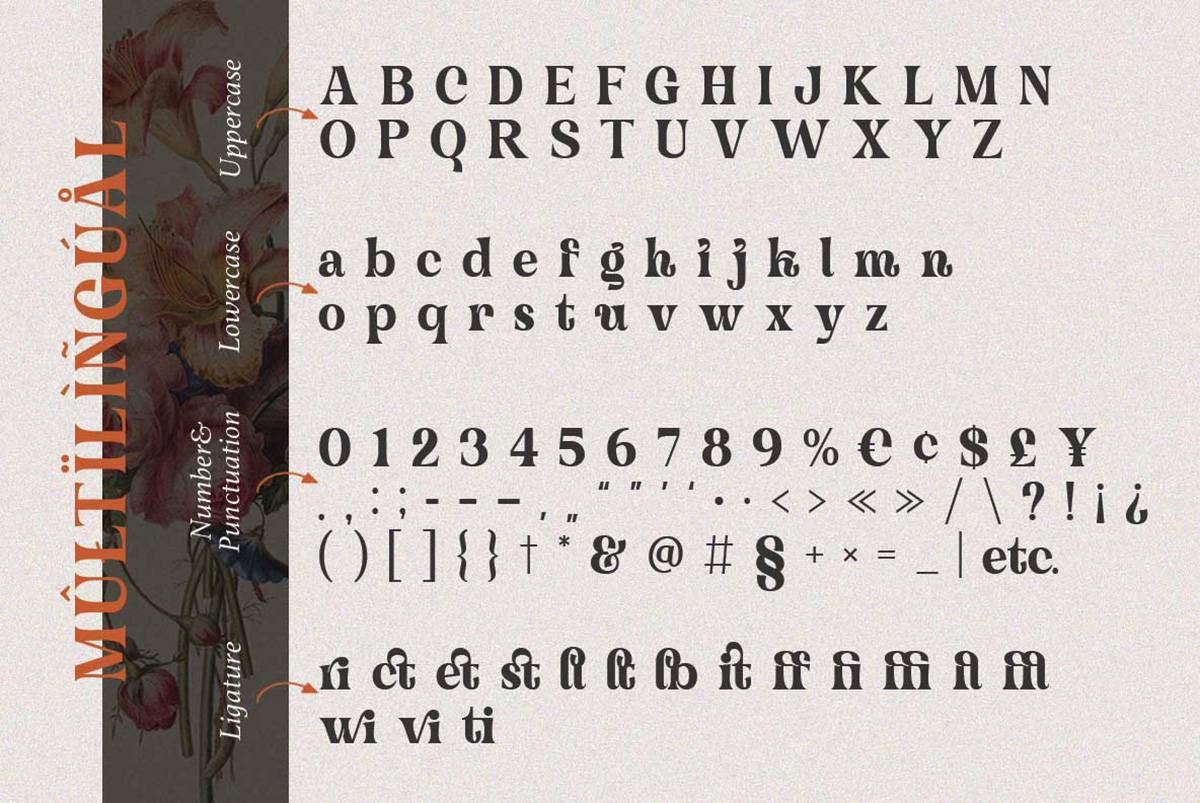 Trinstam Font sample