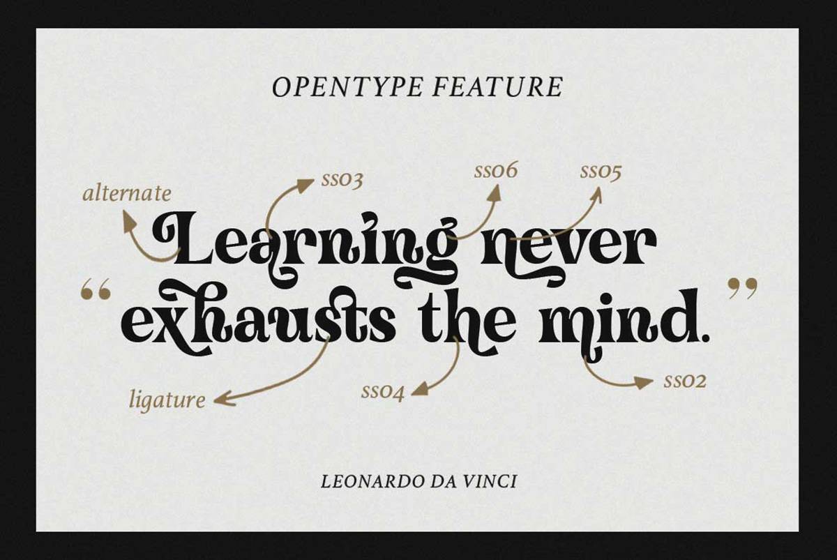 Trinstam Font sample