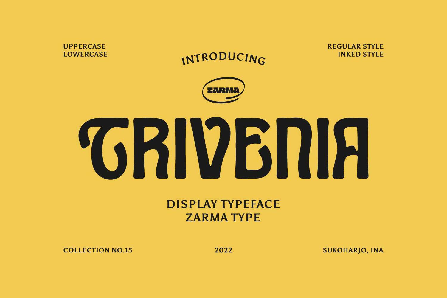 Trivenia Font sample