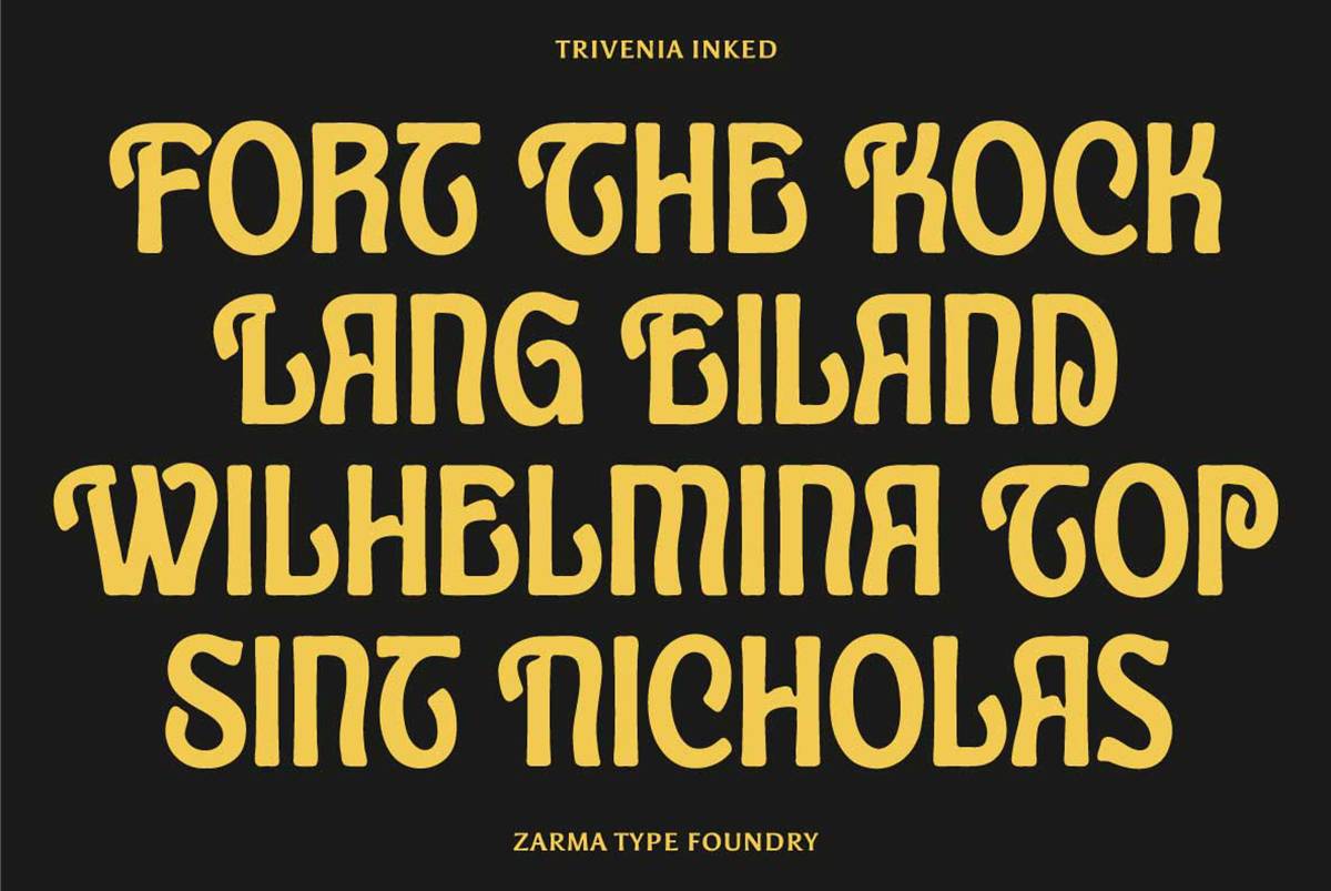 Trivenia Font sample